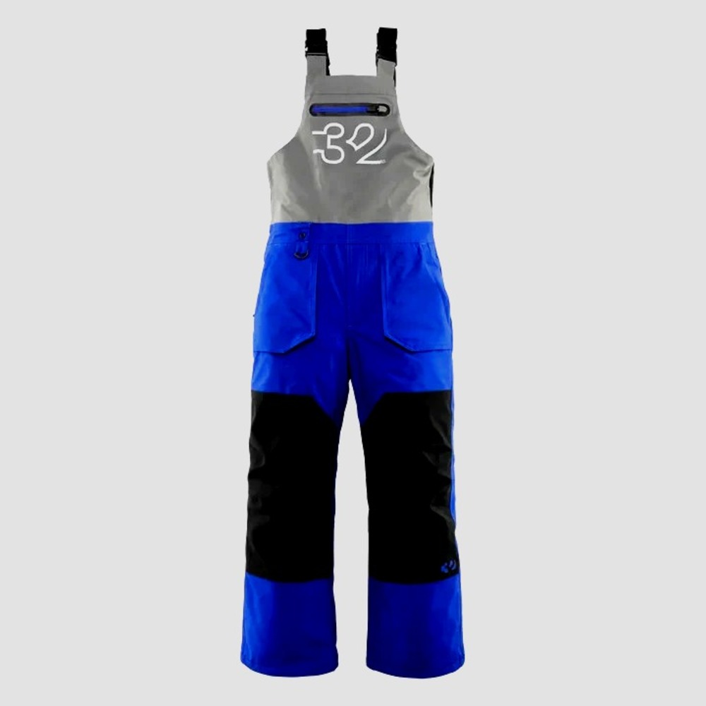 Thirty Two Basement Bib Youth L Blue NWT